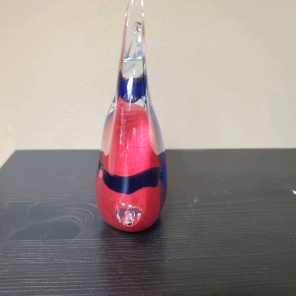 Abstract Glass Art Fish Sculpture - Red and Blue - Picture 3 of 6